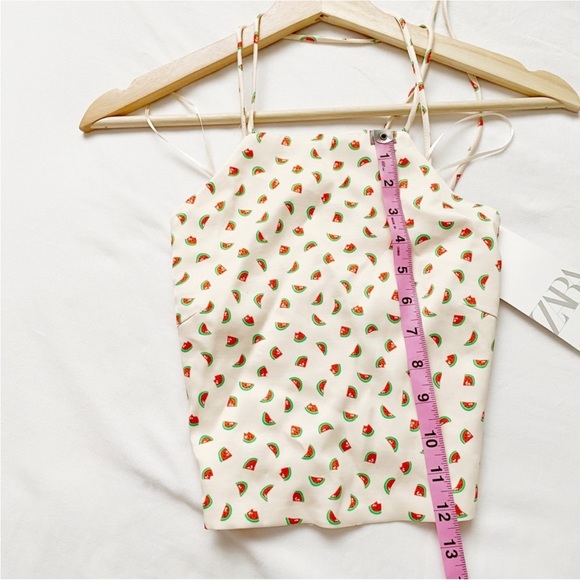 NWT Watermelon Print Lace Up Back Sleeveless Top - Picture 9 of 11